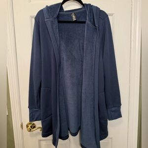 Active Life‎ Blue Hooded Open Front Cardigan Jacket Size XL